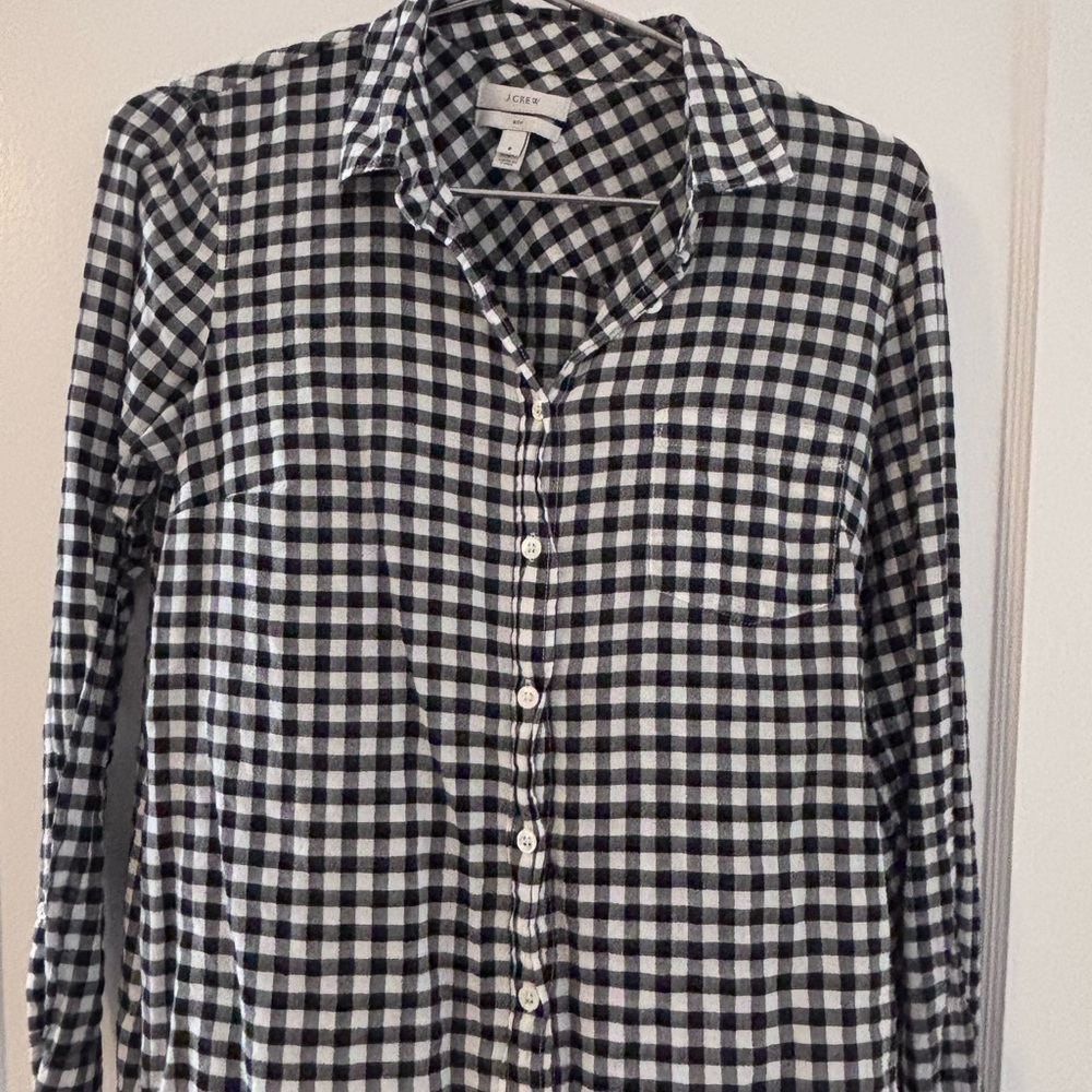 J. Crew Black and White Checkered Shirt